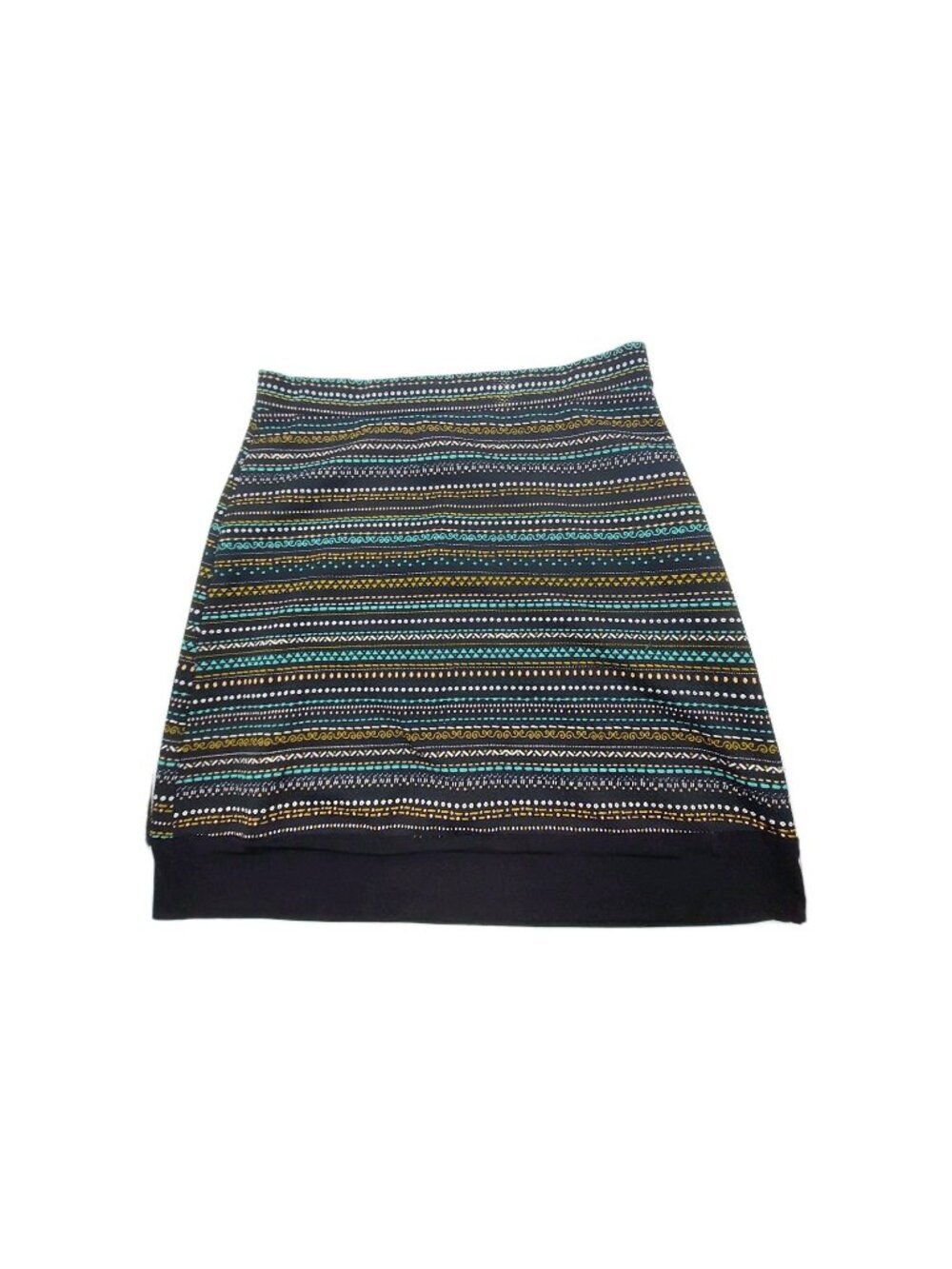 H&M Womens Skirt Size Medium Black Geometric Unlined Pull On A Line